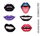 set with isolated vampire lips... | Shutterstock .eps vector #2108631785