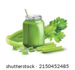 realistic celery composition... | Shutterstock .eps vector #2150452485