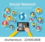 social media network concept... | Shutterstock .eps vector #224001808