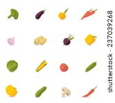 food vegetables flat set of... | Shutterstock . vector #237039268