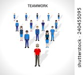 teamwork concept with group of... | Shutterstock .eps vector #240455095