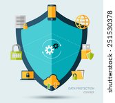 data protection concept with... | Shutterstock .eps vector #251530378