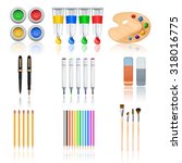 drawing and painting tools with ... | Shutterstock . vector #318016775