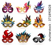 Mask Realistic Icons Set With...