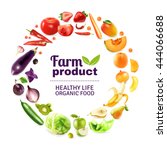 organic food typographic poster ... | Shutterstock .eps vector #444066688