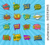 discount comic icons set with... | Shutterstock .eps vector #545593945