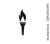 torch flame icon flat style...