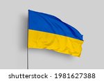 Ukraine flag isolated on white background with clipping path. flag symbols of Ukraine. Ukraine flag frame with empty space for your text. 