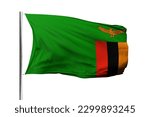 Zambia flag isolated on white background with clipping path. flag symbols of Zambia. flag frame with empty space for your text.