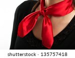 Women's Shirt With Red Scarf...