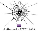 broken glass  cracks  bullet... | Shutterstock .eps vector #1719512605