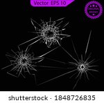 broken glass  cracks  bullet... | Shutterstock .eps vector #1848726835
