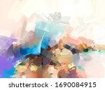abstract colorful oil painting... | Shutterstock . vector #1690084915