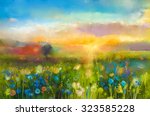 Oil Painting  Flowers Dandelion ...