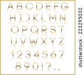gold alphabet letter  digits... | Shutterstock . vector #223295032