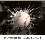 Baseball through broken window. for design