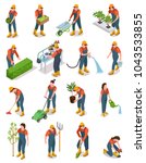 isometric set of characters of... | Shutterstock .eps vector #1043533855