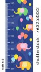 children meter wall with multi... | Shutterstock .eps vector #763253332