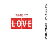 time to love  analog flip clock ... | Shutterstock .eps vector #1905137542