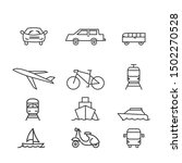 transport vector icons set thin ... | Shutterstock .eps vector #1502270528