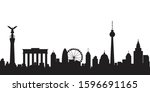 german city skyline  silhouette.... | Shutterstock .eps vector #1596691165