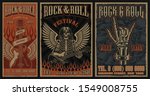 set of color vintage posters on ... | Shutterstock .eps vector #1549008755