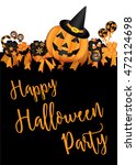 halloween party design template ... | Shutterstock .eps vector #472124698