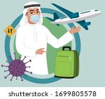 saudi man wearing mask to... | Shutterstock .eps vector #1699805578
