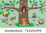 beautiful children's room... | Shutterstock .eps vector #713151595