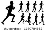 set of silhouettes guy runs | Shutterstock .eps vector #1190784952