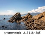 Small photo of Rocky Outcrop of Rocks on the Coast of Tomogashima Island, Japan