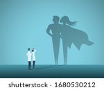 Doctors Looking At Superhero...