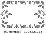 hand drawn decorative wreath.... | Shutterstock .eps vector #1705221715