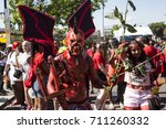 Small photo of London, UK. 27 August 2017. The Notting Hill Carnival parade get under way on Children's Day.
