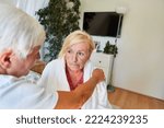 Small photo of Nursing service consoles demented and depressed senior citizens in the nursing home or in home care