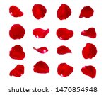 Red Rose Petals Isolated On...