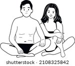 Guy And Girl Sitting On The...