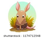 cute aardvark cartoon character ... | Shutterstock .eps vector #1174712548
