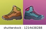 hiking shoes of different... | Shutterstock .eps vector #1214638288