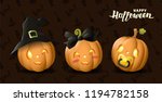 happy halloween card with... | Shutterstock .eps vector #1194782158