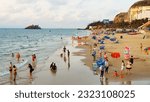 Small photo of Vung Tau, Vietnam - March 27, 2023 : Tourists On Vung Tau Beach IN The Morning. Vung Tau City Is One Of The Most Famous Tourist Destinations In Vietnam.
