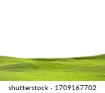 Green meadow isolated over white background