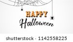 happy halloween background and... | Shutterstock .eps vector #1142558225