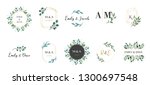 wedding logos  hand drawn... | Shutterstock .eps vector #1300697548