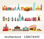 travel and tourism locations | Shutterstock .eps vector #138676445
