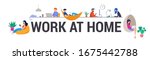 working at home  coworking... | Shutterstock .eps vector #1675442788