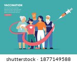 family vaccination concept... | Shutterstock .eps vector #1877149588