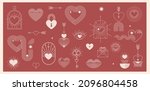 minimalist bohemian valentine's ... | Shutterstock .eps vector #2096804458
