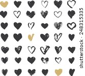 heart icons set  hand drawn... | Shutterstock .eps vector #248315335
