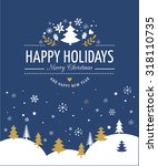 merry christmas background with ... | Shutterstock .eps vector #318110735